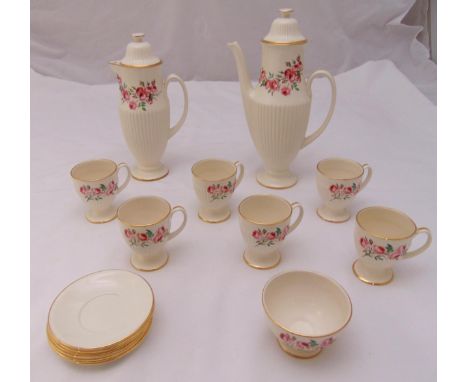 Carltonware coffee set to include a coffee pot, hot water jug, sugar bowl, cups and saucers (15)