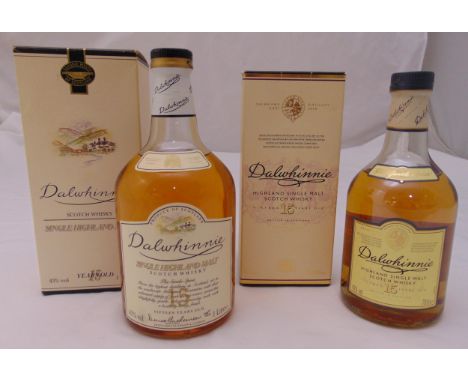 Dalwhinnie aged 15 year single Highland malt Scotch whisky to include two bottles in original packaging a 1 litre and a 70cl