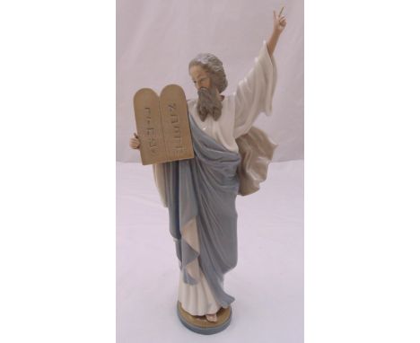 Lladro figurine of Moses holding The Ten Commandments, marks to the base, 41cm (h)