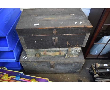 THREE VARIOUS VINTAGE TOOL BOXES WITH SOME CONTENTS