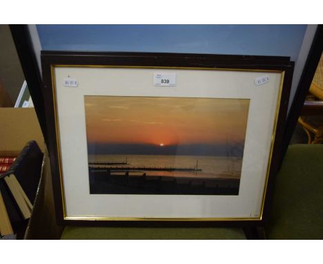 FOUR FRAMED PHOTOGRAPHIC PRINTS - VIEWS OF BEACH SCENES INCLUDING CROMER