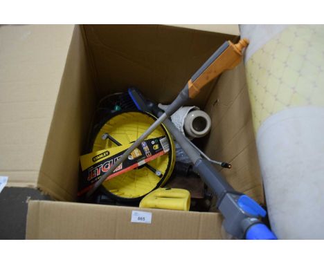 ONE BOX OF TOOLS AND HOUSEHOLD SUNDRIES