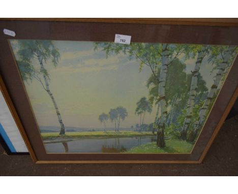 CHRISTOPHER NORTH, PHOTOGRAPHIC PRINT 'SEA CHASE', TOGETHER WITH ERNST DORN COLOURED PRINT OF WOODLAND, BOTH F/G (2)