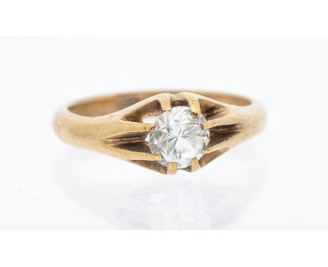 A claw set zircon and 9ct gold ring, comprising a round mixed cut zircon claw set to a 9ct gold mount, size Q1/2, total gross