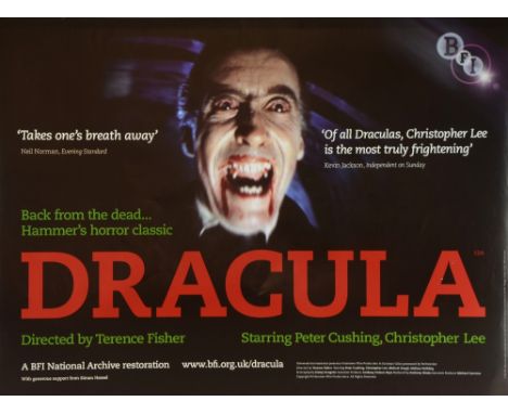 Dracula (2007) British Quad film poster, BFI release, starring Christopher Lee, Hammer Film Production, rolled 30 x 40in. (76