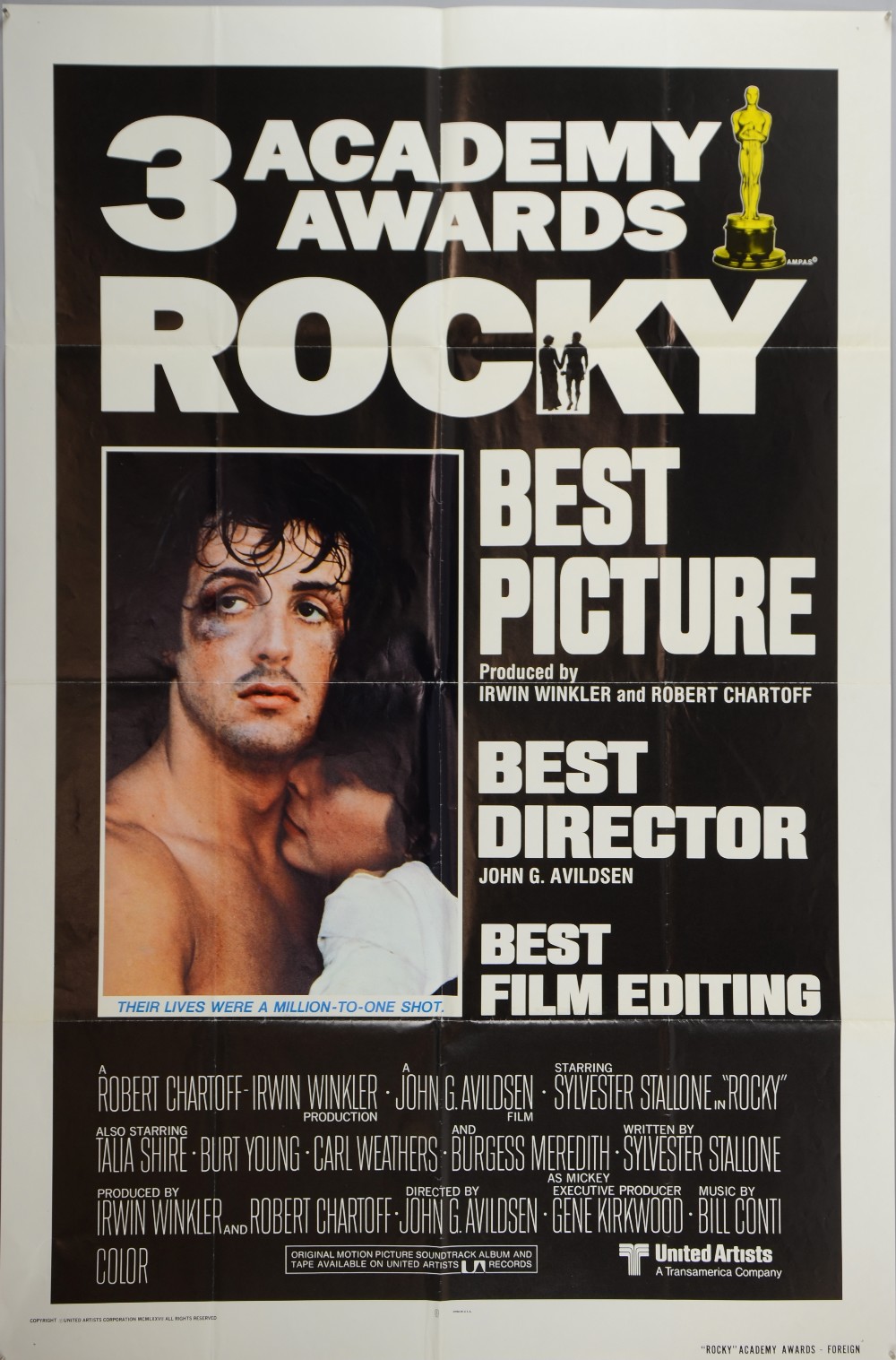 Rocky (1977) International One sheet film poster, Academy Awards Style ...