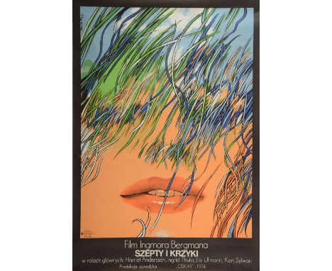 Two Polish posters, inc a cinema poster for Bergman's Cries & Whispers (1972), a German poster for Air Wolf 1984 (with Mike V