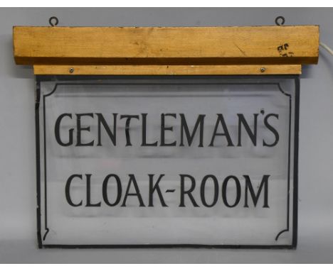 A Gentleman's Cloak-room original illuminated cinema/theatre sign 16 x 18in. (41 x 46cm)  