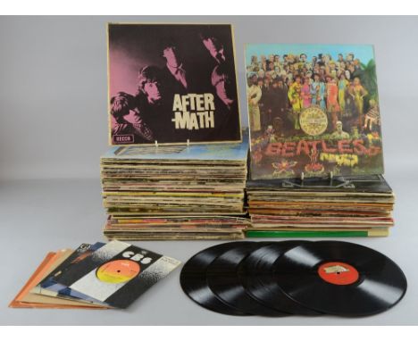 100+ Vinyl LP & 78 albums including The Rolling Stones After-Math Decca LK.4786 (XARL-7029-IB), The Beatles, Elvis Presley, B