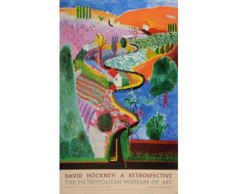 David Hockney, British Artist, two exhibition poster for, A Retrospective The Metropolitan Museum of Art, 1988 & 20th Century