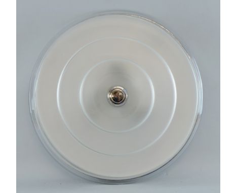 Cinema - Glass & chrome ceiling stairwell light fitting from the Gaumont Cinema Finchley, 1937  