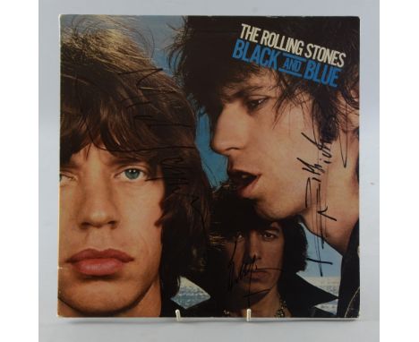 The Rolling Stones Black and Blue Vinyl LP, signed to the front & back by five members of the band including Mick Jagger, Kei