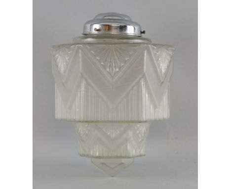 Cinema - Hanging glass & chrome Art Deco ceiling light from the cafe in of Odeon South Harrow, 1935  