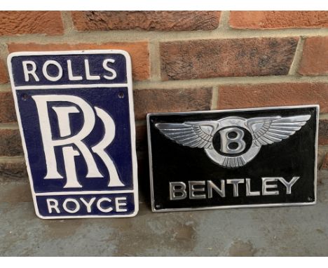 Modern Cast Iron Rolls Royce Sign and Cast Aluminium Bentley SignMake: Contact AuctioneerModel: Contact AuctioneerYear: 0Mile