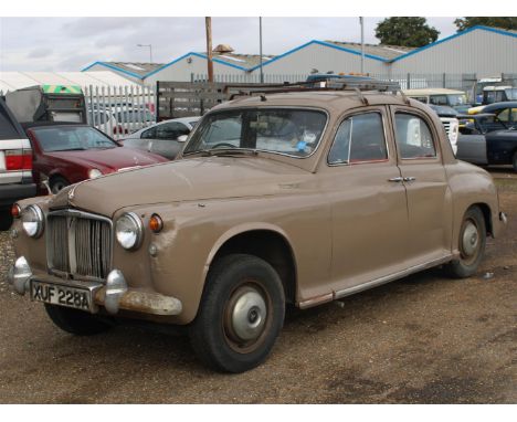 1960 Rover P4 100Make: RoverModel: P4 100Year: 1960Mileage: 0VIN: 650002998Configuration: Right Hand DriveRegistration: XUF22