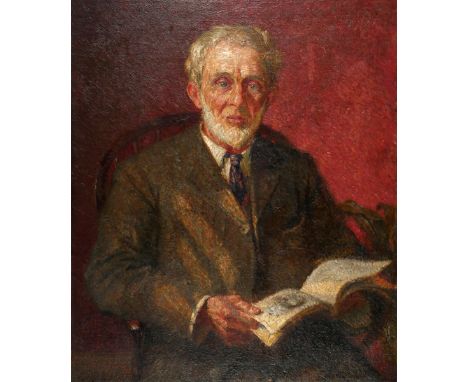 Anon.   PORTRAIT OF AN ELDERLY GENTLEMAN READING oil on canvas; (relined); (unframed) Collection of George and Maura McClella