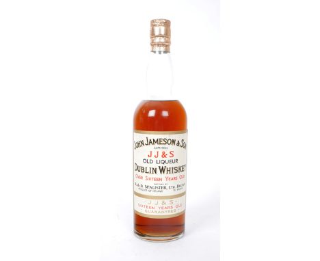 John Jameson & Son 16 Year-Old Dublin Whiskey, circa 1960s. Distilled in Bow Street, bottled by R&D McAlister, Belfast, 76° P