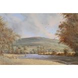 David Anthony Overend (b.1932) ANGLERS ON THE GLENELLY AT NEWTOWNSTEWART, COUNTY TYRONE oil on