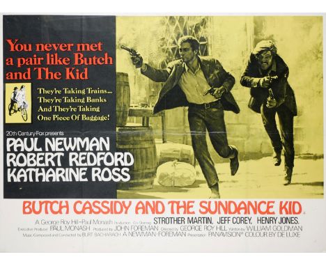 Butch Cassidy and the Sundance Kid, British Quad poster 1969, 20th Century Fox, Paul Newman, Robert Redford and Katharine Ros