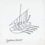 Markey Robinson (1918-1999) GOLDEN BOAT ink titled lower left Family of the artist 5¾ x 5¾in. (14.61