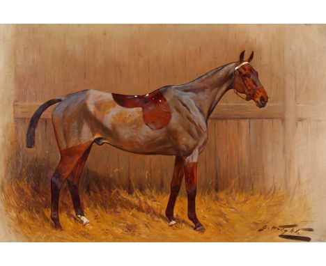 George Wright (British, 1860-1942) EQUESTRIAN PORTRAIT oil on canvas signed lower right Collection of George and Maura McClel