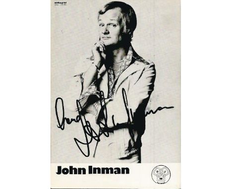 John Inman signed 6 x 4 inch b/w portrait photo Good condition. All signed items come with Certificate of Authenticity. Can b