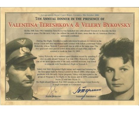 Space Valentina Tereshkova 1st Woman in Space and Valery Bykovski  Soviet cosmonaut who flew three manned space mission space