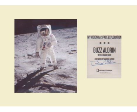 Buzz Aldrin Apollo 11 Moonwalker signed mounted autograph display. Apollo 11 Buzz Aldrin First  Moonlanding. Signature of Buz