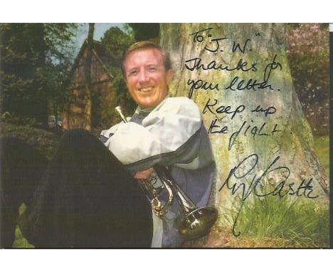Roy Castle signed 6 x 4 inch colour portrait photo dedicated Good condition. All signed items come with Certificate of Authen