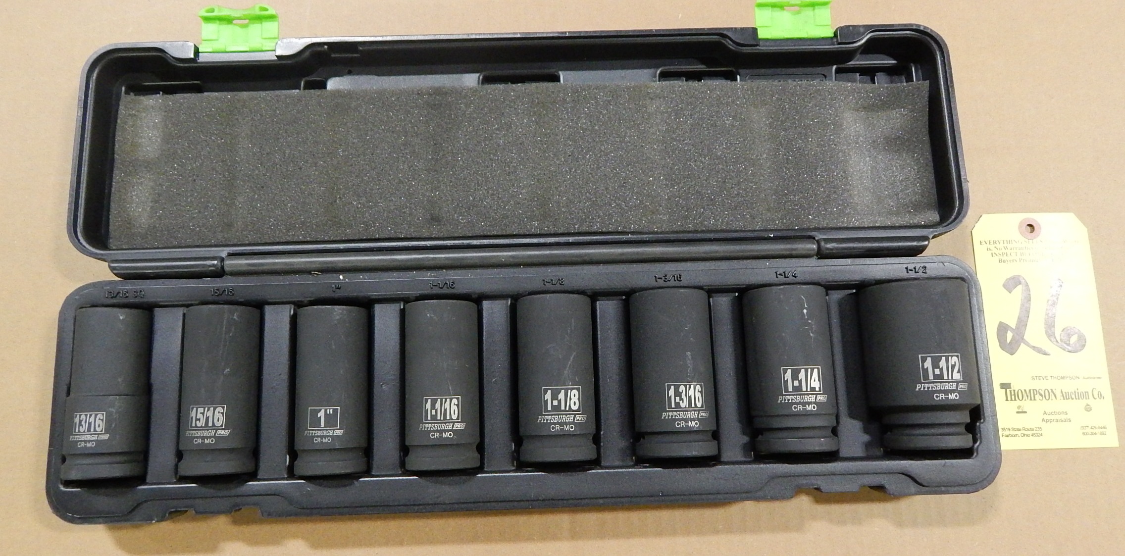 Pittsburgh Impact Socket Set, 13/16 In. 1 1/2 In.