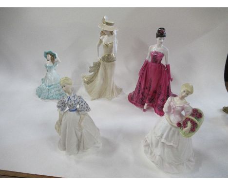 A large collection of assorted Royal Worcester figures, model ladies etc