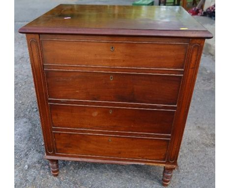 19th century mahogany commode, formed as a chest, width 23.5ins x depth 20ins x height 29.5ins