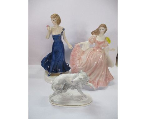 A collection of Royal Worcester models, including Kenneth Potts model of a Borzoi