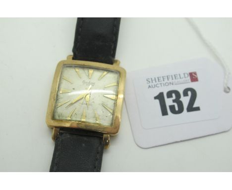 Audax; A Square Gent's Wristwatch, the signed dial with dagger markers and centre seconds, the movement stamped "Audax", with