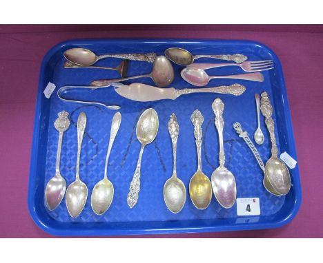 Early XX Century American Souvenir Spoons, 'Chief Black Hawk Monument Rock' (stamped "Sterling"); 'Fishers Peak Colorado' (st