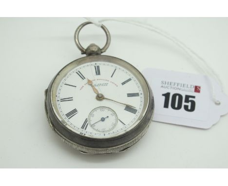 A Hallmarked Silver Openface Pocketwatch, the J.G.Graves Sheffield, signed white dial (cracked) with Roman numerals and secon