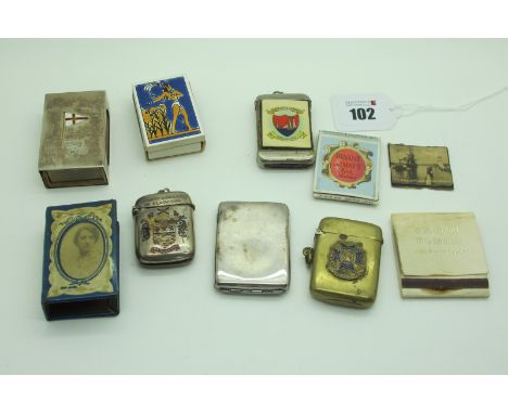 A Hallmarked Silver Match Box Cover, HBS, London 1936, also stamped "Benzie Cowes", detailed to the front in enamel with the 