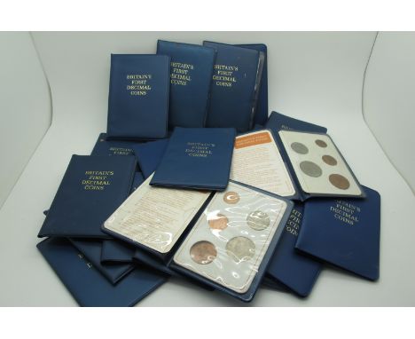 Twenty Five Complete 1971 Britain's First Decimal Coin Sets, (511000).