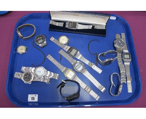 Casio, Titan, Ingersoll and Other Gent's Wristwatches and Wristwatch Heads, (no straps) :- One Tray 