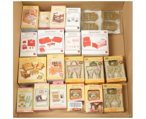 Epoch Japanese Sylvanian Families furniture and accessory sets x twenty includes KA-521 Sofa and Armchair set, KA-523 Single 