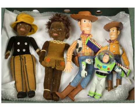 Norah Wellings Southsea Islanders dolls pair and three Toy Story characters: (1) &amp; (2) Norah Wellings vintage South Sea I