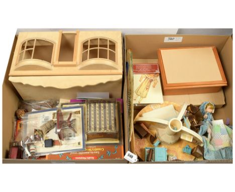 Large quantity of doll related buildings, furniture, magazines and accessories, including Knickerbocker Holly Hobbie Secret D