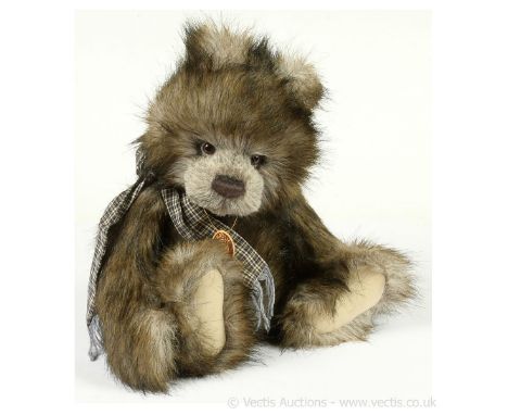 Charlie Bears Cooper teddy bear, CB 104688, LE 2800, 2010-2012, designed by Isabelle Lee, grey / black / brown plush, with sw