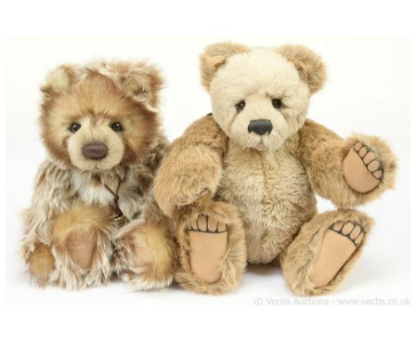 Charlie Bears pair of teddy bears: (1) Charlie Bears Anniversary Diesel, 10th Anniversary teddy bear, CB151575, LE 4500, 2015
