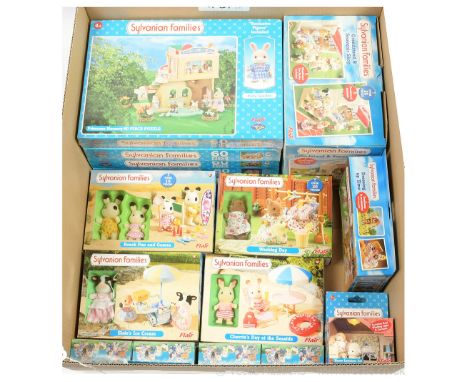 Flair Sylvanian Families Figure packs x five, includes Beach Fun and Games #4367, Elsie's Ice Cream #4658, Washing Day #4449,