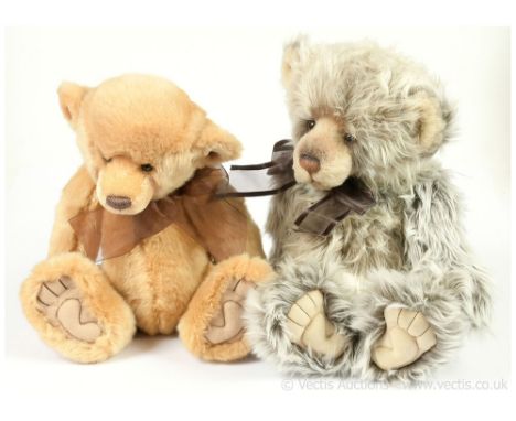 Charlie Bears pair: (1) Charlie Bears 2009 Year Bear, Hug No 1, CB 091111, 2009, designed by Isabelle Lee, light brown plush,