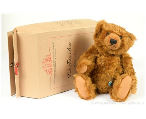 Steiff Irish Teddy Bear, UK and Ireland Exclusive, reddish brown mohair, white tag 660702, LE 2000, 2002, Excellent Plus to N