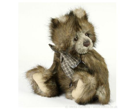 Charlie Bears Cooper teddy bear, CB 104688, LE 2800, 2010-2012, designed by Isabelle Lee, grey / black / brown plush, with sw