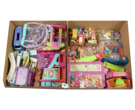 Large quantity of Mattel modern Polly Pocket playsets, dolls, outfits and accessories including Quick-Clik Boutique, Mermaid 