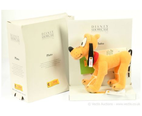 Steiff Disney Showcase Pluto, orange mohair 2001, white tag 651809, LE 5000, swing label certificate (foxed), otherwise Excel